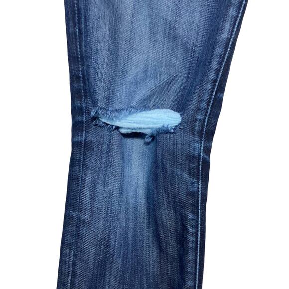 Paige Skyline Ankle Peg Skinny Jeans Ripped Knee Distressed Low Rise Dark Sz 28 - Picture 13 of 16
